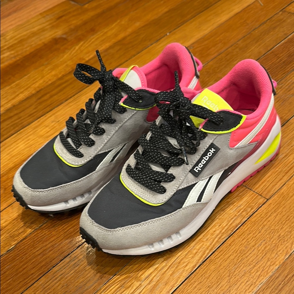 Reebok Black and Pink Sneakers